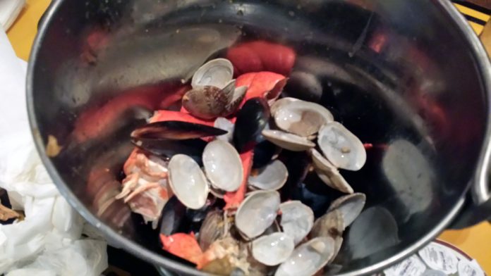 The Courtesy Bucket from the Famous Lobster Buffet at the Boomtown Casino and "Resort"