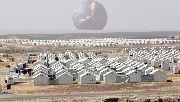 Nibiru arrives over FEMA Camp somewhere in Nevada.