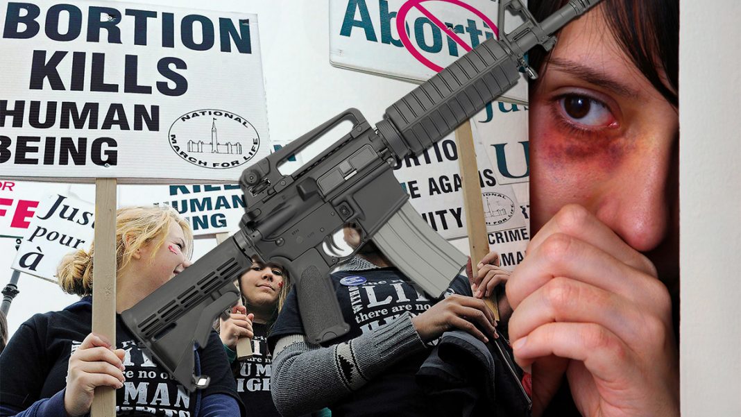 Jane Sampson has managed to get around her State's strict abortion waiting period by using an AR-15.