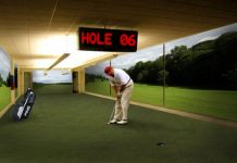 President Donald Trump seen here in the newly renovated underground White House golf course