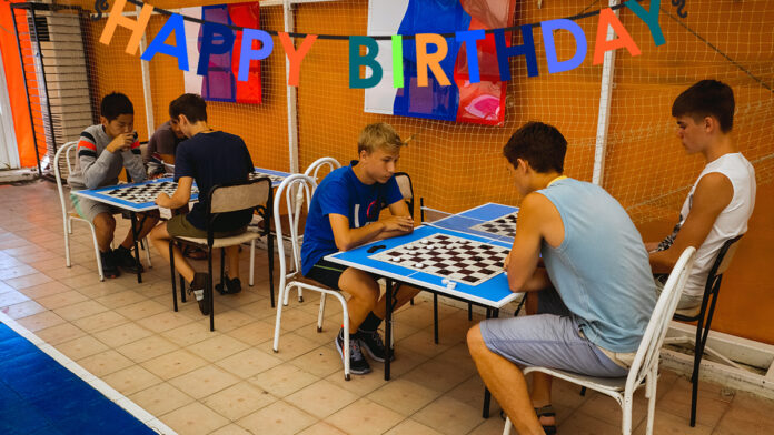 Area home-schooled student Dane Speaker of Nevada City requested a chess-themed party for his 18th.